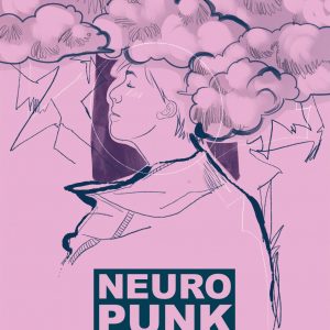 Cover von Neuropunk. Perspektivwechsel. Es zeigt eine geschlechtsneutrale Person mit ihrem Kopf in den Wolken.